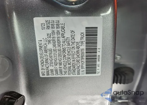 2023 Honda Ridgeline Rtl-E z USA, uszkodzony, nr VIN 5FPYK3F78PB059755